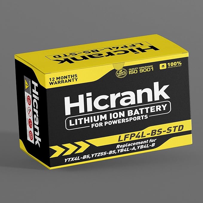 YTX4L-BS STD Standard Lithium Motorcycle Battery - 12.8V 2.8Ah 150CCA LiFePO4 Powersports Battery for ATV, Scooter, Snowmobile, Jet Ski, Honda Grom, Yamaha, Suzuki, CAN-AM, Generator