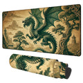 NITAHHHY Vintage-Style Dragon Gaming Mouse Pad 3mm Thick Stitched Edge Waterproof Non-Slip Large Computer Keyboard Mouse Mat,Suitable for Office Entertainment Decorative Desk Pad 35.4 x 15.7 Inches