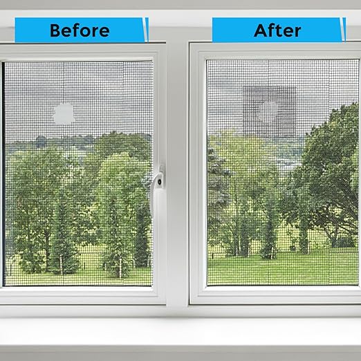 Black Window Screen Repair Tape, 3IN X 25FT (300IN) Screen Repair Kit for Windows or Doors, Strong Adhesive Patch Kit Fiberglass Mesh Tape
