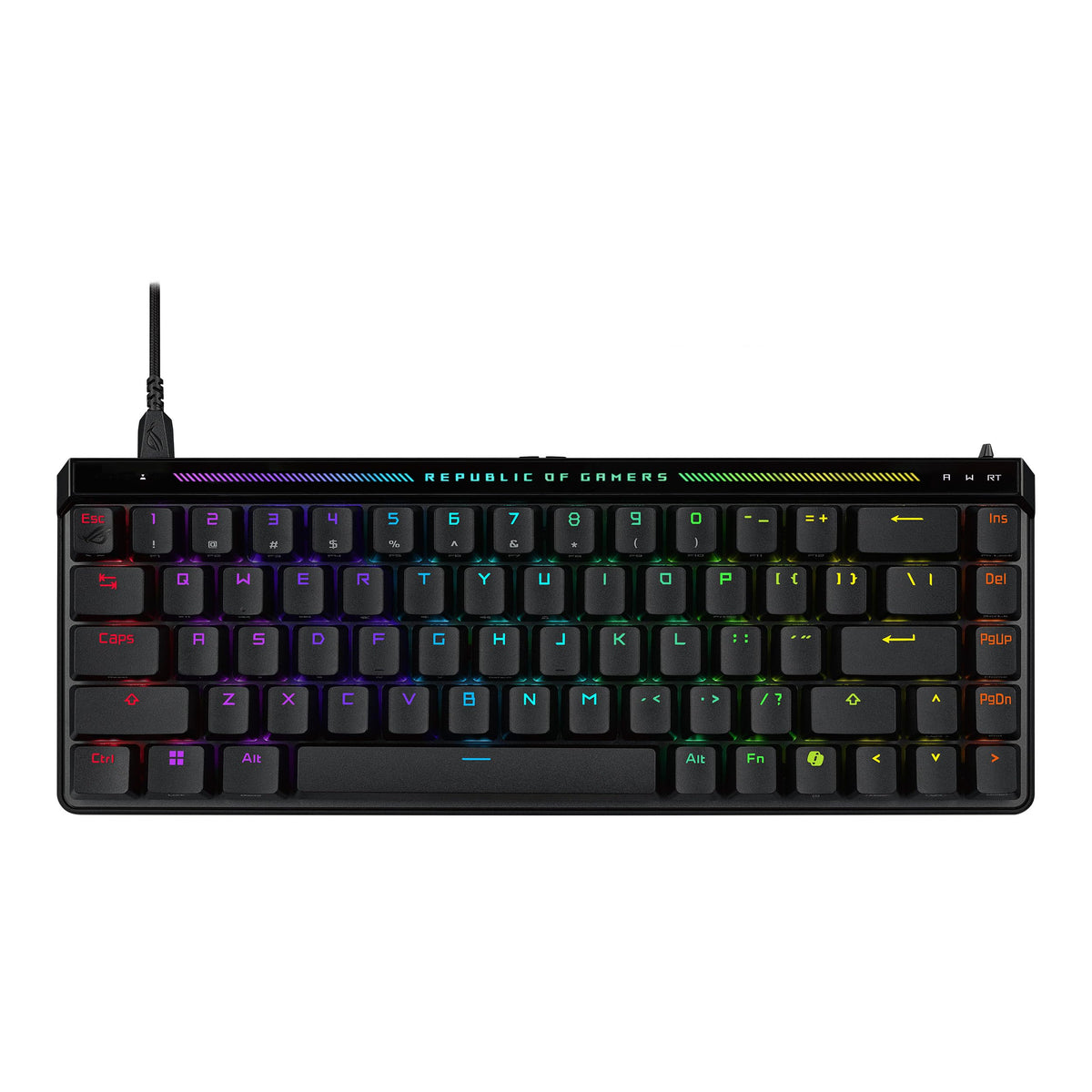ASUS ROG Falchion Ace HFX Hall Effect Gaming Keyboard – 65% TKL, Dual USB-C, Magnetic Switches, Rapid Trigger, Speed Tap, 8000 Hz Polling, Touch Panel, Portable, Protective Cover, PBT Keycaps - Black