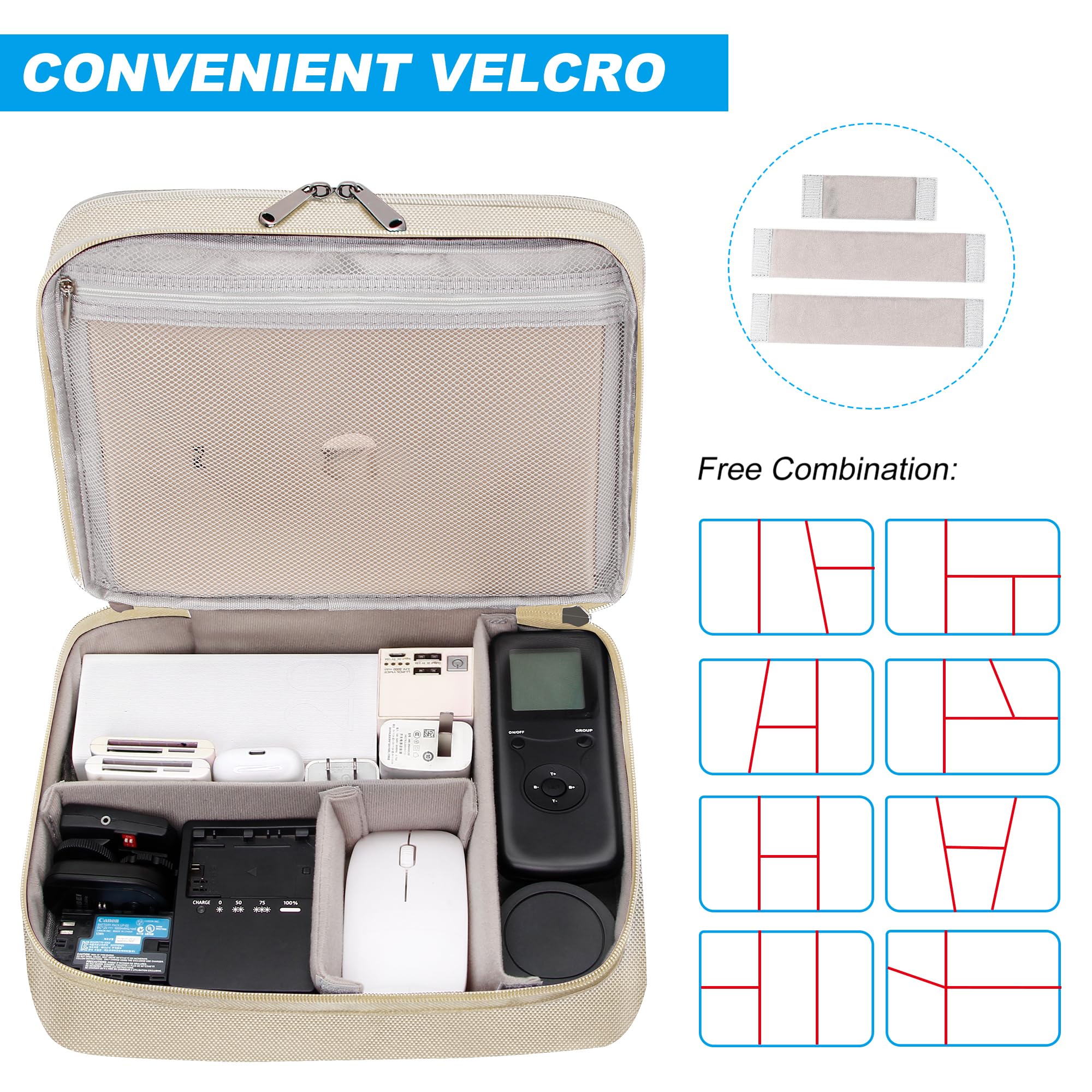 CILLA Electronic Organizer Travel Case, Travel Cord Organizer Case Portable Waterproof Cable Organizer Bag for Charger, Cord, USB, Power Bank, Earphone