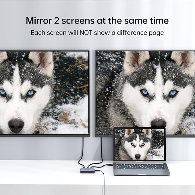 MT-VIKI 4K@120Hz HDMI Splitter 1 in 2 Out Aluminum HDMI Splitter 2.1, 8K@60Hz Duplicate/Mirror, 40Gbps, HDCP2.3, EDID (Non-bidirectional)
