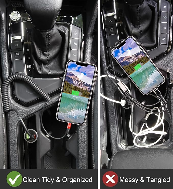 USB Type C to Lightning Cable [3FT/6FT], 2Pack Coiled iPhone Charger Cable Fast Charging for Car [Apple MFi Certified] Short USBC iPhone Cord Compatible with iPhone14/13/12/11/8/Plus/iPad/CarPlay-Red