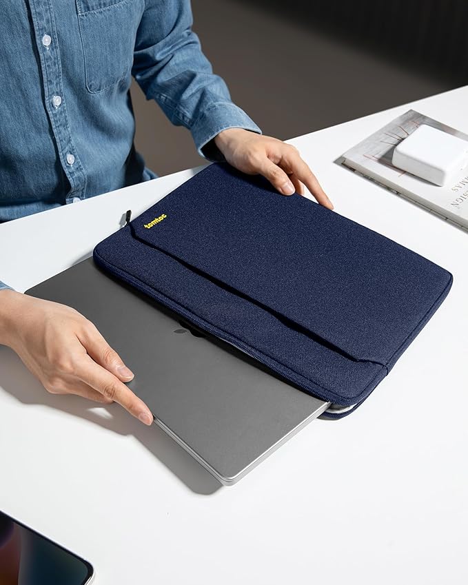 tomtoc Slim Laptop Sleeve for 14-inch MacBook Pro M4/M3/M2/M1 Pro/Max 2024-2021, Water-Resistant Protective Case for 13.8 Inch Surface Laptop AI PC, Accessory Bag