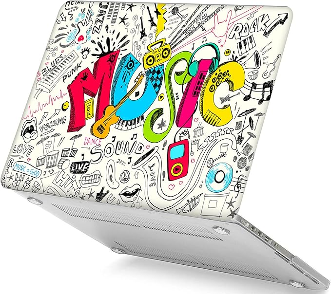 Creativity Music Laptop Shell Compatible with MacBook Air 13 Inch Case 2017 2016 2015 2014 2013 2012 2011 2010 A1466/A1369, AMCJJ Plastic Hard Cover Shell Case & Keyboard Cover &Screen Protector