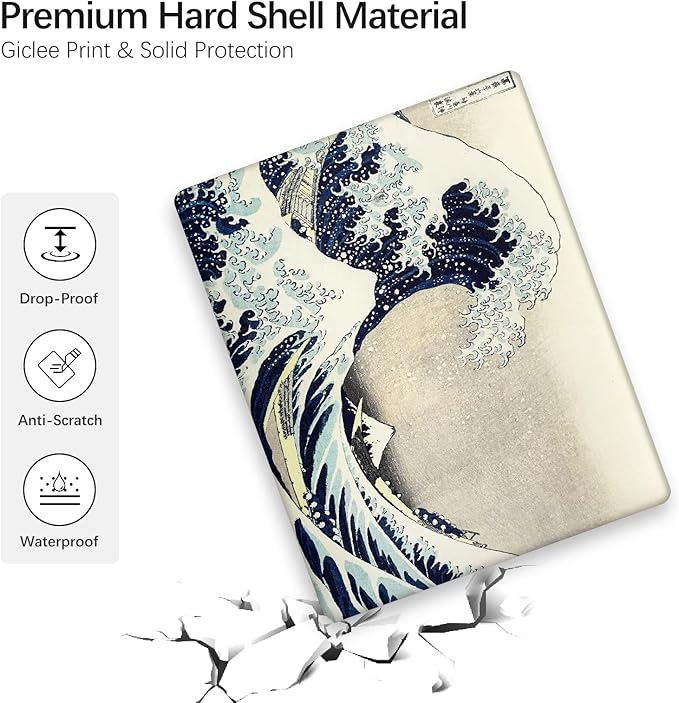 Berkin Arts for MacBook Pro 16 Inch Cover A3403 A3186 A2991 A2780 A2485 (2024-2021) with M4/M3/M2/M1 Pro/Max Chip with Keyboard Cover & Screen Protector Ukiyo-e (The Great Wave by Hokusai)
