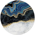 ITNRSIIET Round Mouse Pad with Stitched Edge Premium-Textured Waterproof Non-Slip Rubber Base Desktop Protection Mat Diameter 8.7 inches, Abstract Art Marble