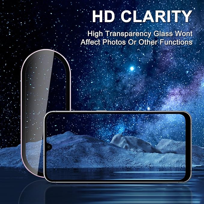 for Samsung Galaxy A36/A56 Camera Lens Protector, Individual Metal Ring Tempered Glass Lens Cover, [Strong Adsorption] Scratch Resistant Ultra-Thin HD Clear Lens Cover, 1 Set-Purple