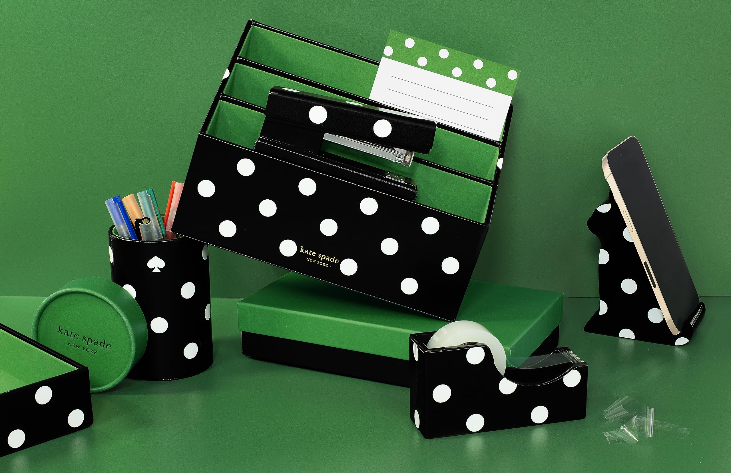 kate spade new york Acrylic Phone Holder, Polka Dot Cat