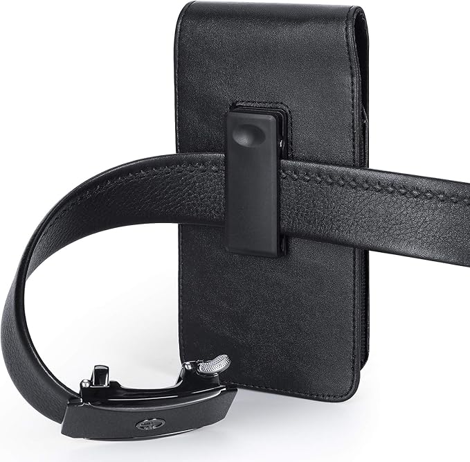 Mopaclle Vertical Phone Holster with Rotating Belt Clip, Compatible with iPhone 17 Pro, iPhone 16 15 14 13 12 Pro, Galaxy S25 S24 S23 S22 – Cell Phone Belt Holder for Men Women, Fits with Case On