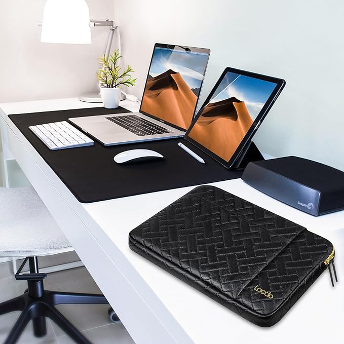 Lacdo 15-15.6 Inch Laptop Sleeve Case for Acer HP Dell ASUS Laptop, Acer Aspire 15, HP Pavilion/Envy 15, Dell Inspiron/Latitude 15, ThinkPad/IdeaPad 15, ASUS Vivobook 15 Computer Bag, Elegant Black