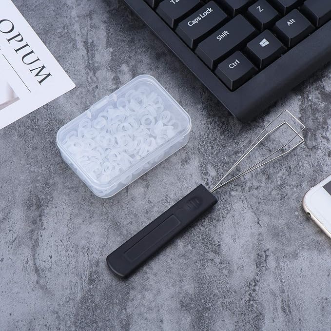 Keyboard Puller Keycap Removal Tool and 200 Pcs Rubber O-Ring Dampeners Plumbing Rubber O-Ring Seal for Switch and Mechanical Keyboard