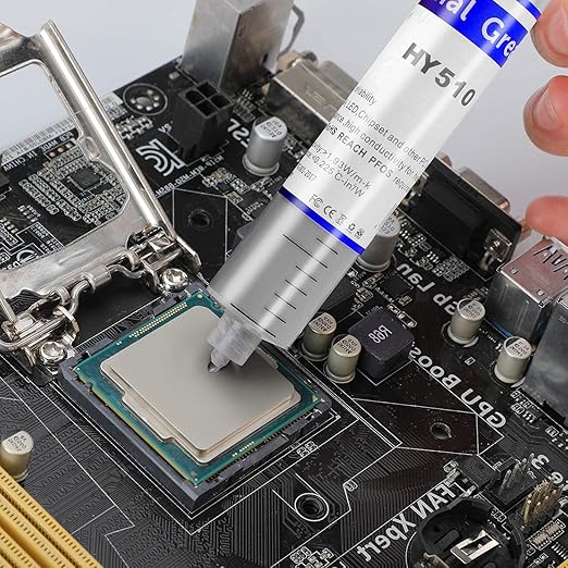HY510-50g (25g*2) Thermal Conductivity: >1.93W/m-k CPU Thermal heatsink Paste Silicone Grease Compound Non-Conductive for pc CPU gpu PS4 50 Gram