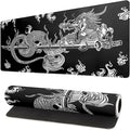Dragon Gaming Mouse Pad - Black, Large (31.5x11.8 Inch), Non-Slip Base, Stitched Edge for Gaming & Office