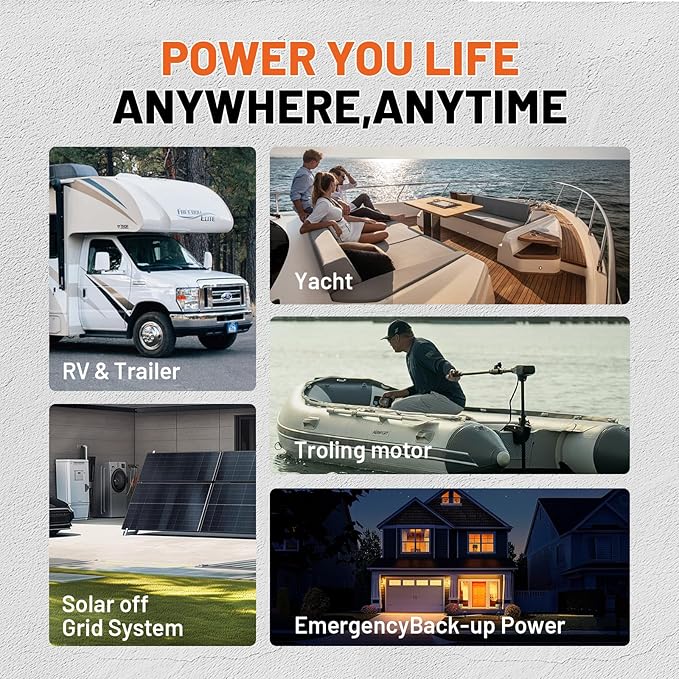 12V 310Ah LiFePO4 Lithium Battery – Max. 3968Wh, 15000+ Deep Cycle Battery with 100A BMS, Low-Temp Cutoff | A+ Grade Cells for Marine, Trolling Motor, Off-Grid Home Energy Storage, Van Life