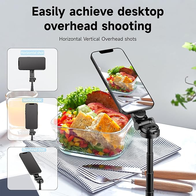 4-in-1 Multifunctional 360° Rotation Magnetic Selfie Stick, Mini Tripod with Detachable Wireless Remote & Portable Selfie Stick Tripod for Photograph, Recording, Travel Vlog，Live Streaming