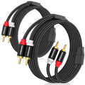HOSONGIN RCA Cables 3.3ft 2 Pack[Hi-Fi Sound, Nylon Braided, Shielded], 2-Male to 2-Male RCA Audio Stereo Subwoofer Cable Auxiliary Cord for Home Theater, HDTV, Amplifiers, Hi-Fi Systems, Speakers