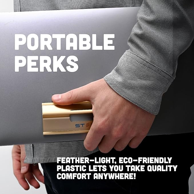Steepy Portable Laptop Stand for Desk 3 Heights Computer Stand for Laptop Riser – Ergonomic Soporte para Laptop Base – Computer Holder & Elevated Lifter for Travel, Home Office, Projector Riser or DJ