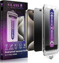 2 Pack Matte Privacy Screen Protector for iPhone 16 Pro 6.3-Inch Auto Dust Removal, No Bubbles,Anti-Spy Tempered Glass Film, Easy Installation