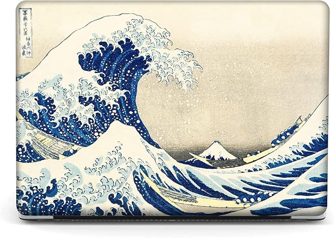 Compatible with MacBook Pro 13 inch Art Case Skin, 2022, 2021, 2020-2016 Release A2289/A2251/A2338 M1 Pattern Gray Hard Shell with Keyboard Cover & Screen Protector (The Great Wave by Hokusai)