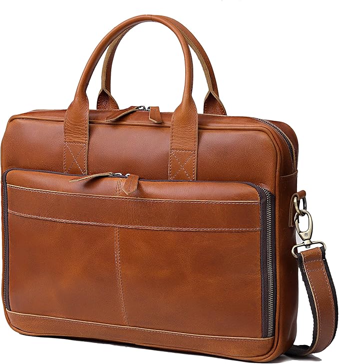 VC VINTAGE COUTURE Leather briefcase bag for men Leather Laptop Bags For Men and Women Travel Messenger Bag