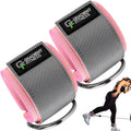 Gradient Fitness Ankle Straps (2 Pack) - Ankle Bands for Workouts, Cable Machine Attachments (Pink|Grey)