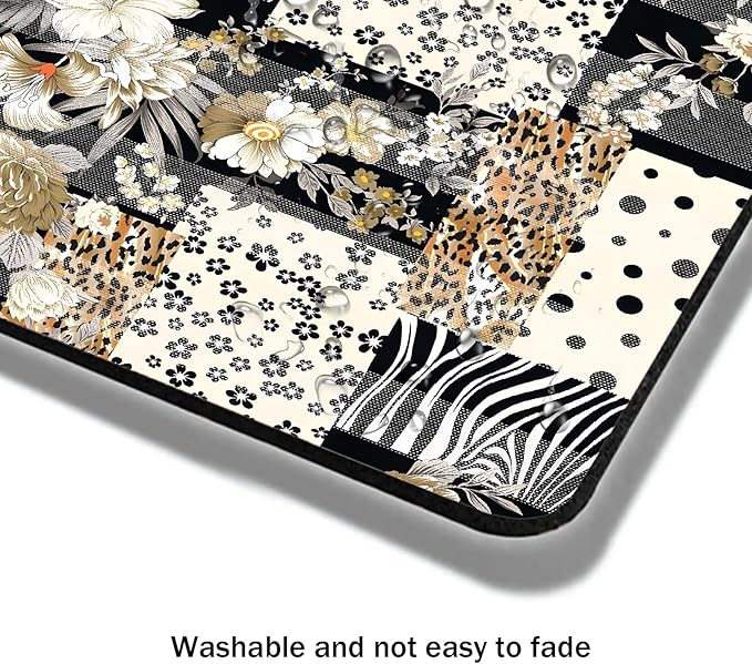 Mouse Pad, Cute Black Polka Dot Lattice Mouse Pads for Desk, 9.5" x 7.9" Non-Slip Rubber Base Computer Mousepad with Women, Portable Square Design for Wireless Mouse and Pad Laptop Office & Travel