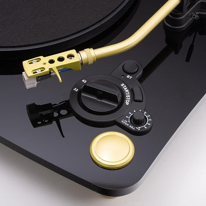 TechPlay Ghost, 2 Speed Belt Driven Turntable with Bluetooth Broadcast. Connects to Your Bluetooth Speakers wirelessly. (Black)