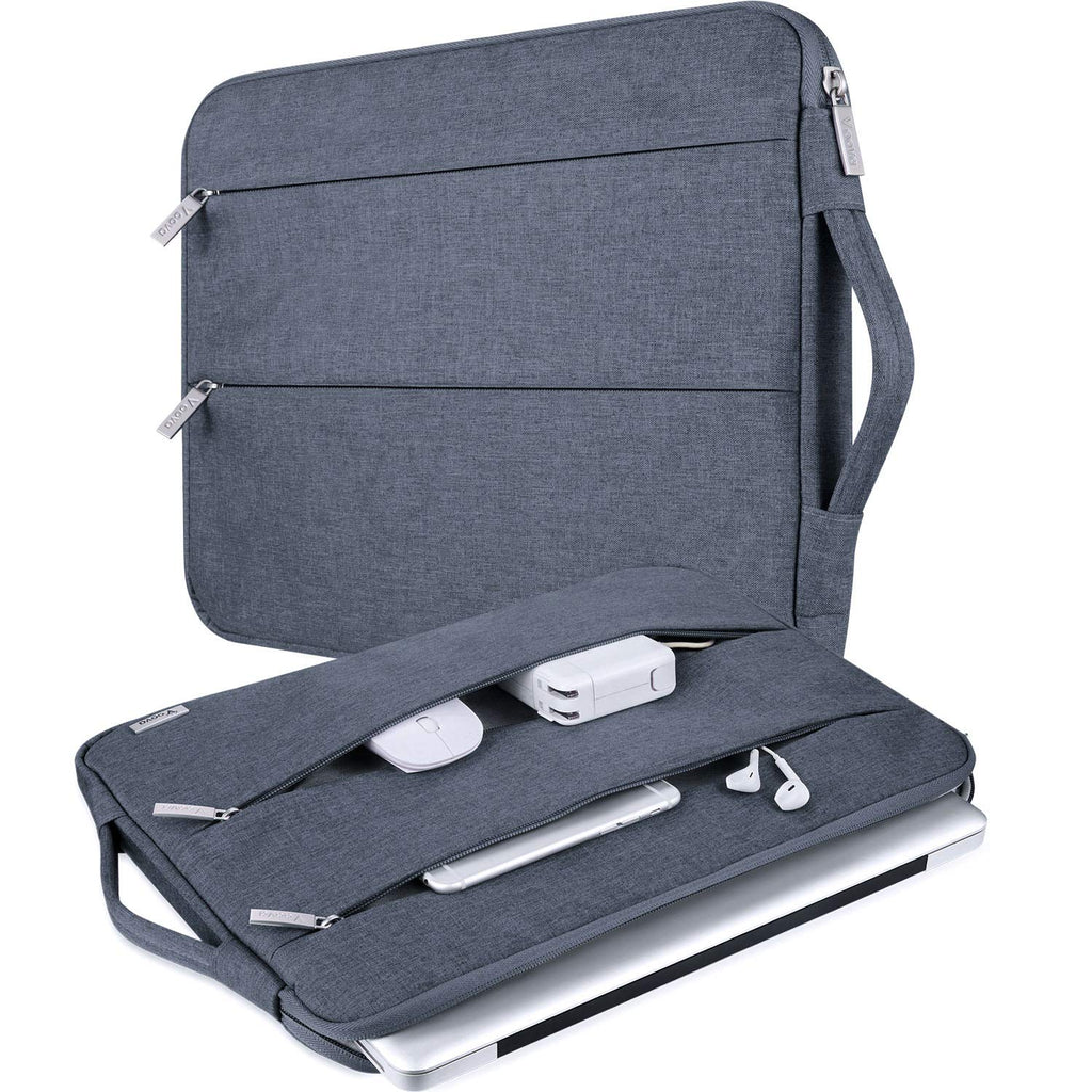 Voova Laptop Sleeve Carrying Case 13 13.6 Inch Compatible with MacBook Air 13 M1/M2/M3/M4, MacBook Pro 13/14, IPad Pro 13, Waterproof Slim Computer Cover Bag, Dark Grey