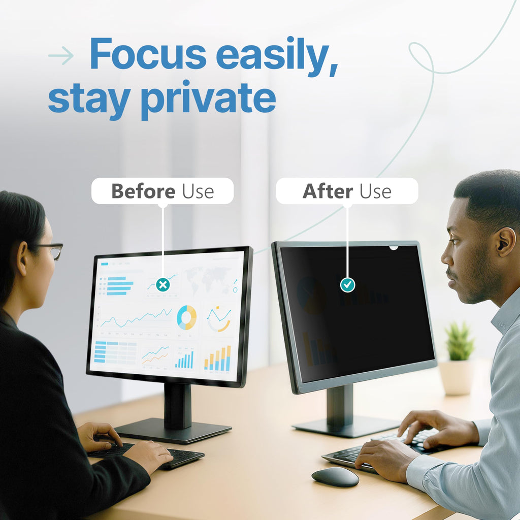 VINTEZ [2 Pack] 23.8 Inch 16:9 Privacy Screen for Computer Monitor and Laptop - Anti Glare Protector Film Blue Light Filter Eye Protection - Computer Screen Privacy Shield