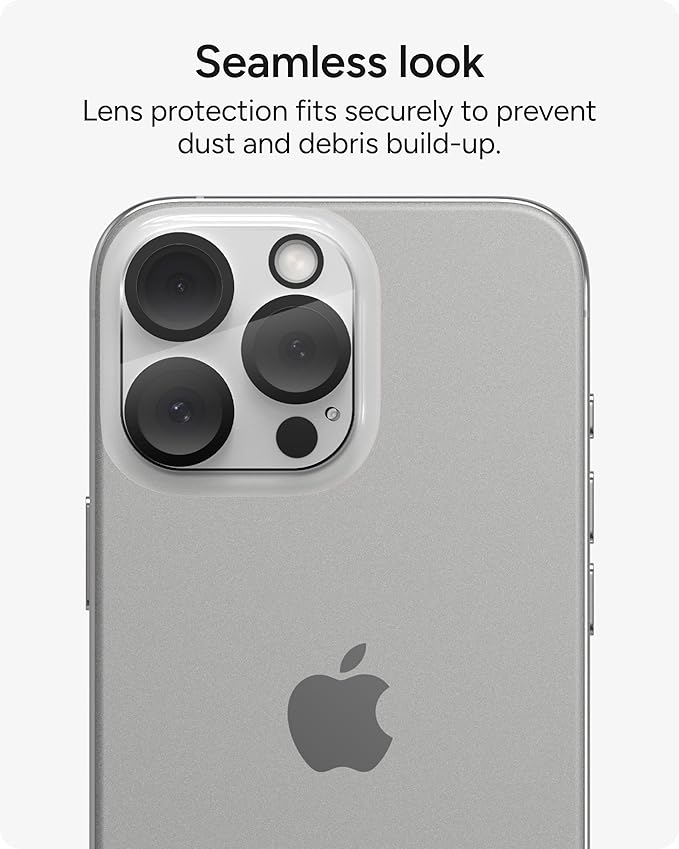 ZAGG Glass Elite Anti-Glare Camera Lens Protector for iPhone 16 Pro Max / 16 Pro - Anti-Reflective Glass, 5X Stronger, Smudge-Free, Eco-Friendly, Easy Installation
