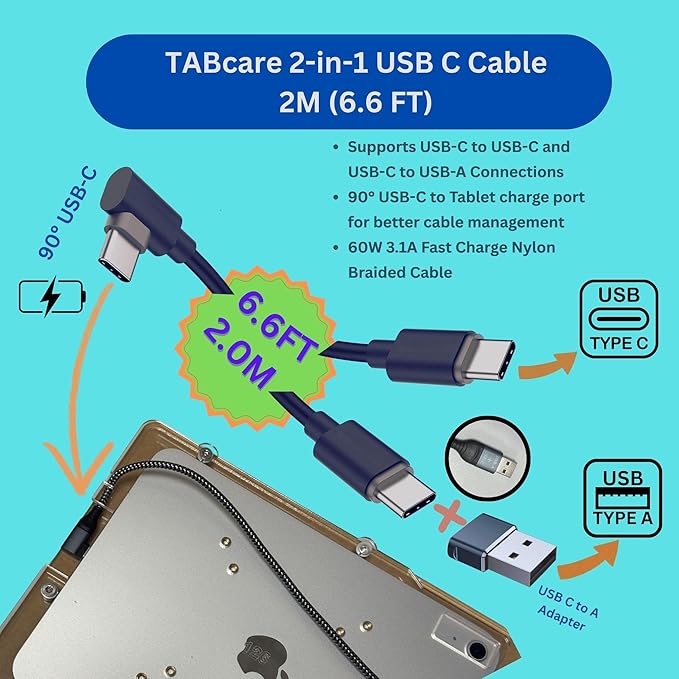 TABcare Anti-Theft Acrylic VESA Enclosure for Apple iPad Pro 13" 2024 with Free Wall Mount Kit & 90-Degree Angle USB C Cable (iPad Pro 13" 2024, White)