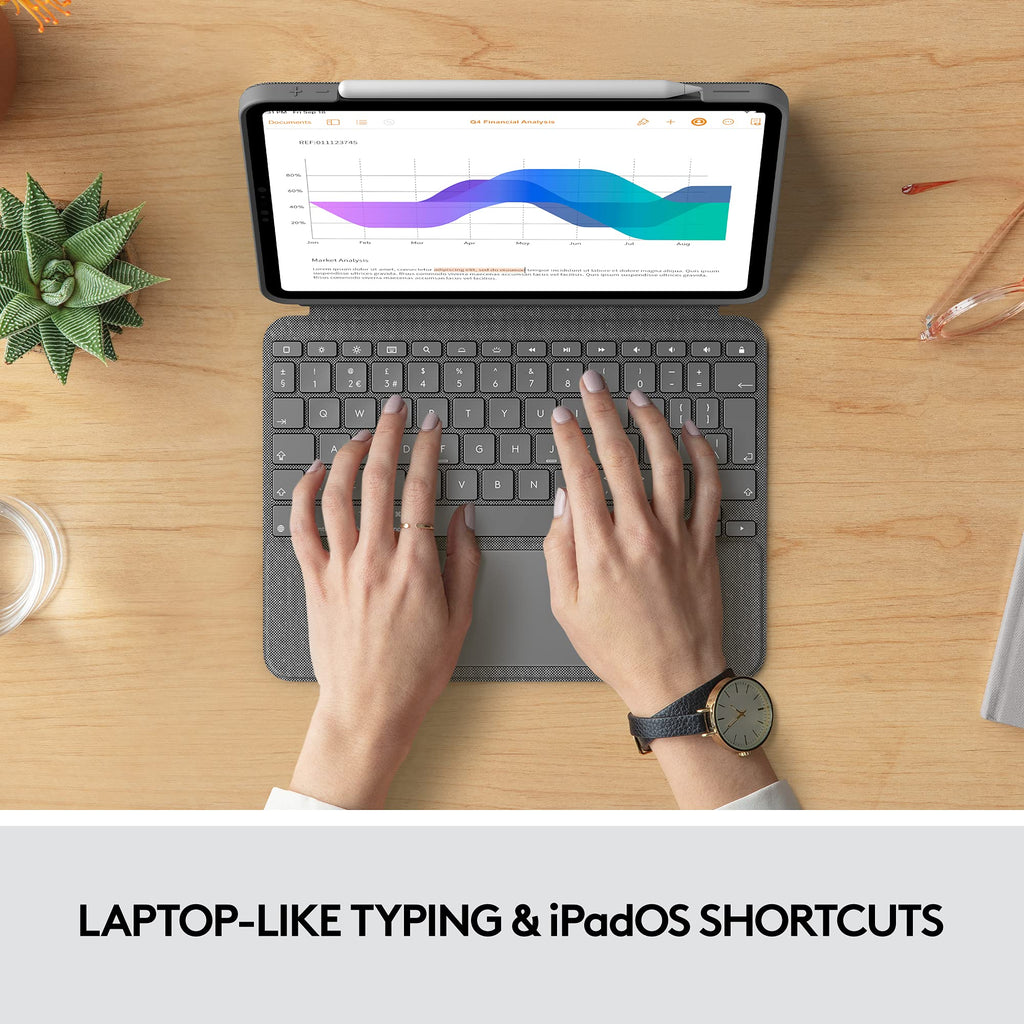 Logitech Combo Touch iPad Pro 11-inch Keyboard Case - Oxford Gray