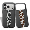 Switchbands Animal Phone Grip Strap 2 Pack – Reversible Elastic Strap, Adhesive-Free, Drop Protection, Anti-Theft Protection, Wireless Charging Compatible, Universal Phone Grip – Brown & Black Cows