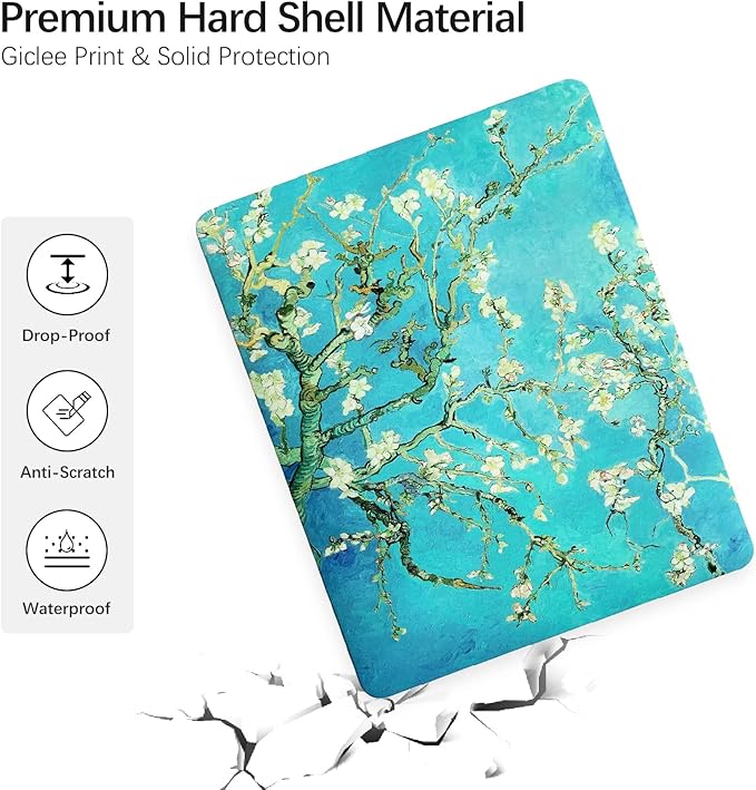 Berkin Arts for MacBook Pro 14 inch Cover A3401 A3185 A3112 A2992 A2918 A2779 A2442 with M4 M3 M2 M1 Chip(2021-2024 Release) Keyboard & Screen Cover Cloisonnism (Almond Blossom by Van Gogh)