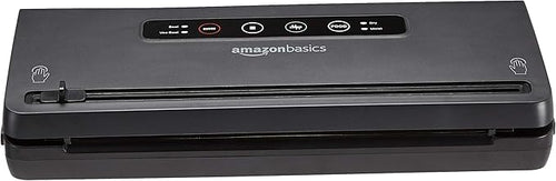 Amazon Basics Vacuum Sealer Machine for Food Preservation with Dry/Moist Mode, Built-in Cutter and Air Suction Hose, Black