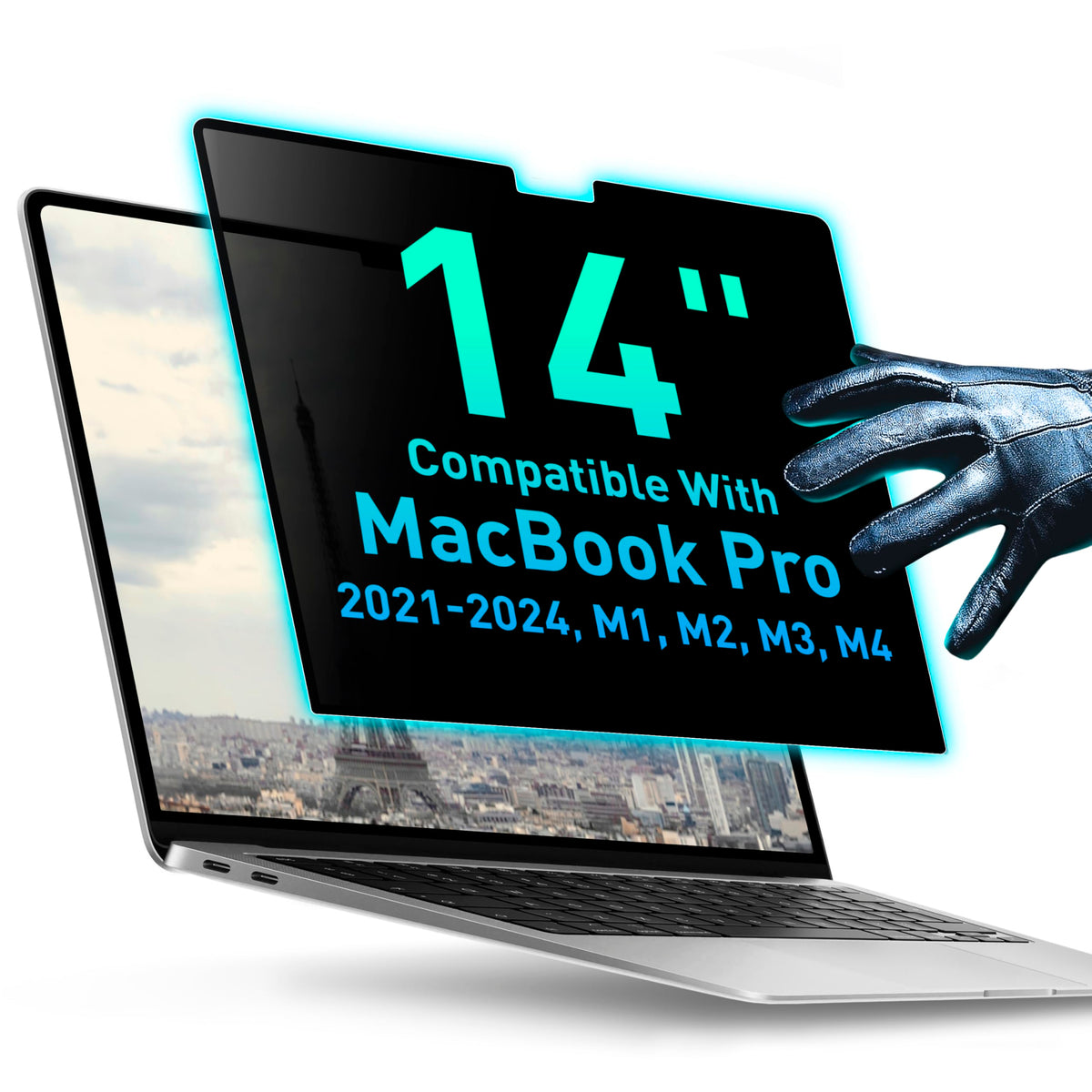 Magnetic Privacy Screen Compatible with MacBook Pro 14" 2021, 2022, 2023, 2024, 2025, M1, M2, M3, M4, M5 Anti-Blue Light Laptop Screen Protector Filter Blue Light Blocking Filter