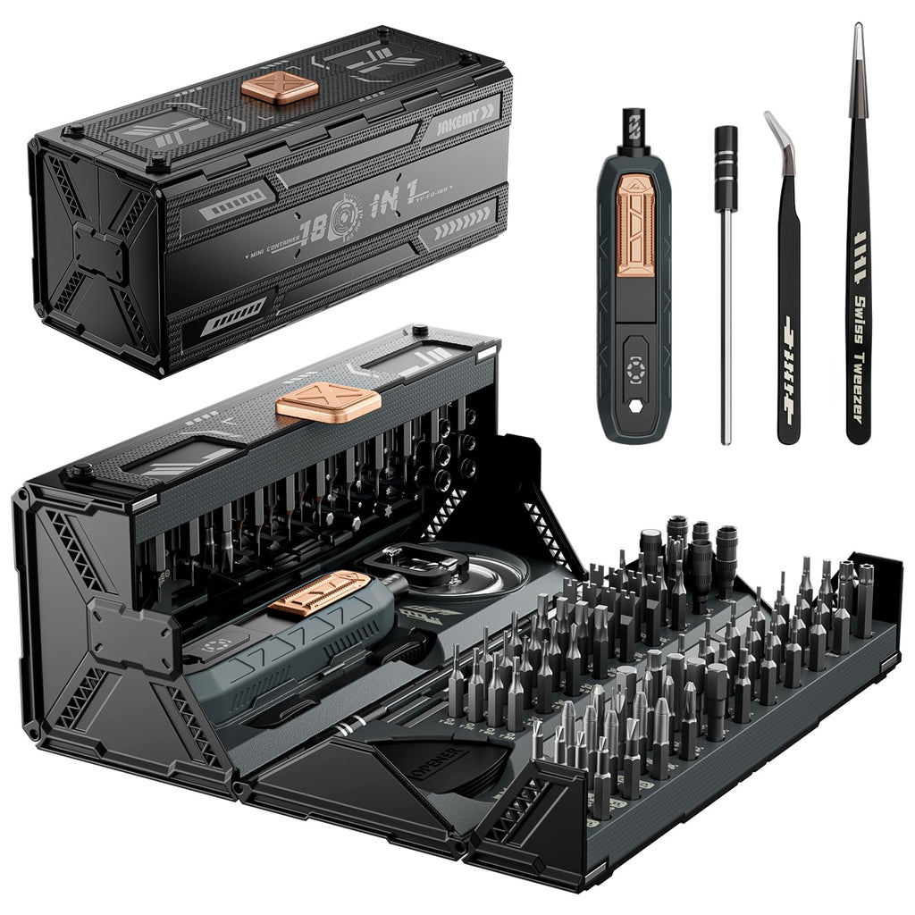Mini Precision Manual Screwdriver Set,JAKEMY 180 in 1 Laptop Screwdriver Repair Tool Kit,Magnetic Multi-Bit Tiny Manual Screwdriver Bit Kit for DIY,Computer,PS5,Xbox,RC Car,Jewelers,Glasses,Watch,Home