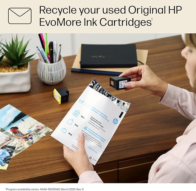 HP 923e Black EvoMore Ink Cartridge Printers | Works with Printer Series: OfficeJet 8120, OfficeJet Pro 8130 | Carbon Neutral | 4K0T7LN