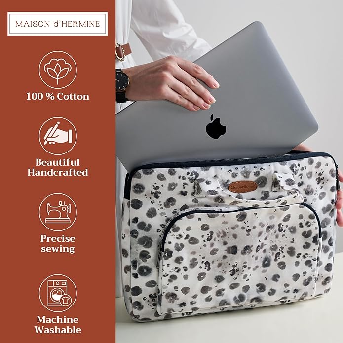 Maison d'Hermine Laptop bag with front pocket Stain and water repellent Cotton canvas