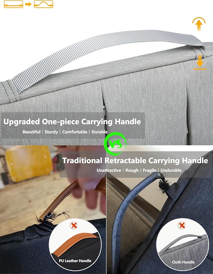 HYZUO 13.3-14 Inch Laptop Sleeve Bag for MacBook Pro 14 M5-M1, MacBook Air/Pro 13, 13.8-13 Surface Laptop/Book, Portable Notebook Case for 13" HP Dell Lenovo ThinkPad Asus Acer Samsung, Light Gray