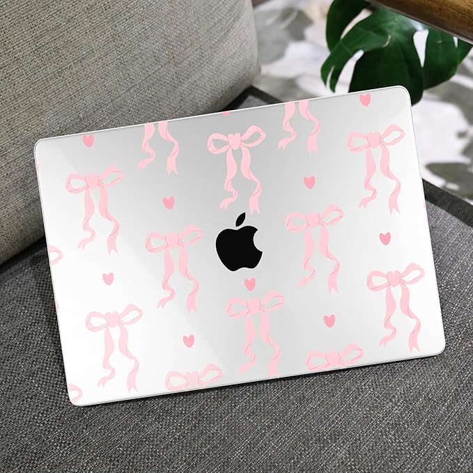 MEEgoodo Case for M4/M3/M2 MacBook Air 13.6 inch Case 2025 2024 2022, Fit Model A3240/A3113/A2681, Laptop Hard Shell with Keyboard Cover Compatible with MacBook Air 13 inch, Trendy Bow & Hearts