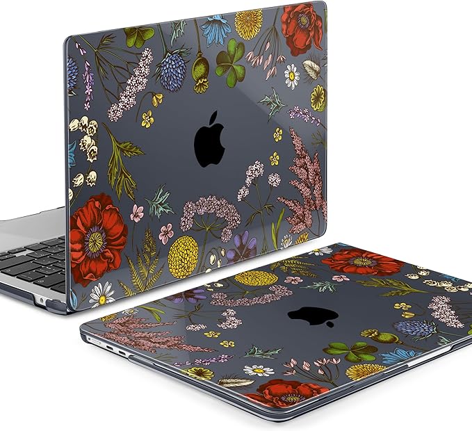 MEEgoodo for M4/M3/M2 MacBook Air 15.3 inch Case 2025 2024 2023, Case Fit Model (A3241/A3114/A2941) for MacBook Air 15 inch, Laptop Hard Shell with Keyboard Cover, Clover