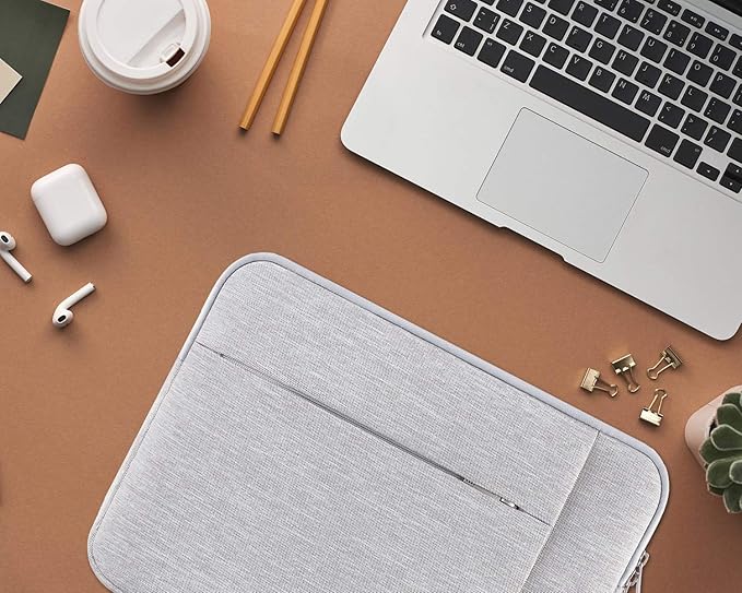 Lacdo Tablet Sleeve Case for 13 inch New iPad Air M3 M2 2025-2024, 13 inch New iPad Pro M4 2024, 12.9" iPad Pro 6 5 4 3 with Magic Keyboard and Smart Keyboard Folio, Water-Resistant Tablet Bag, Gray