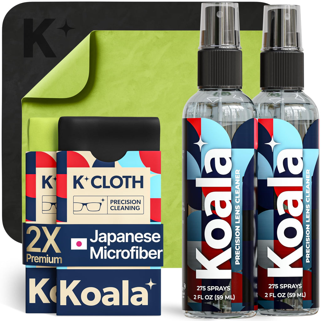 Koala Eyeglass Lens Cleaner Spray Kit | Japanese Microfiber (6 Piece Set)
