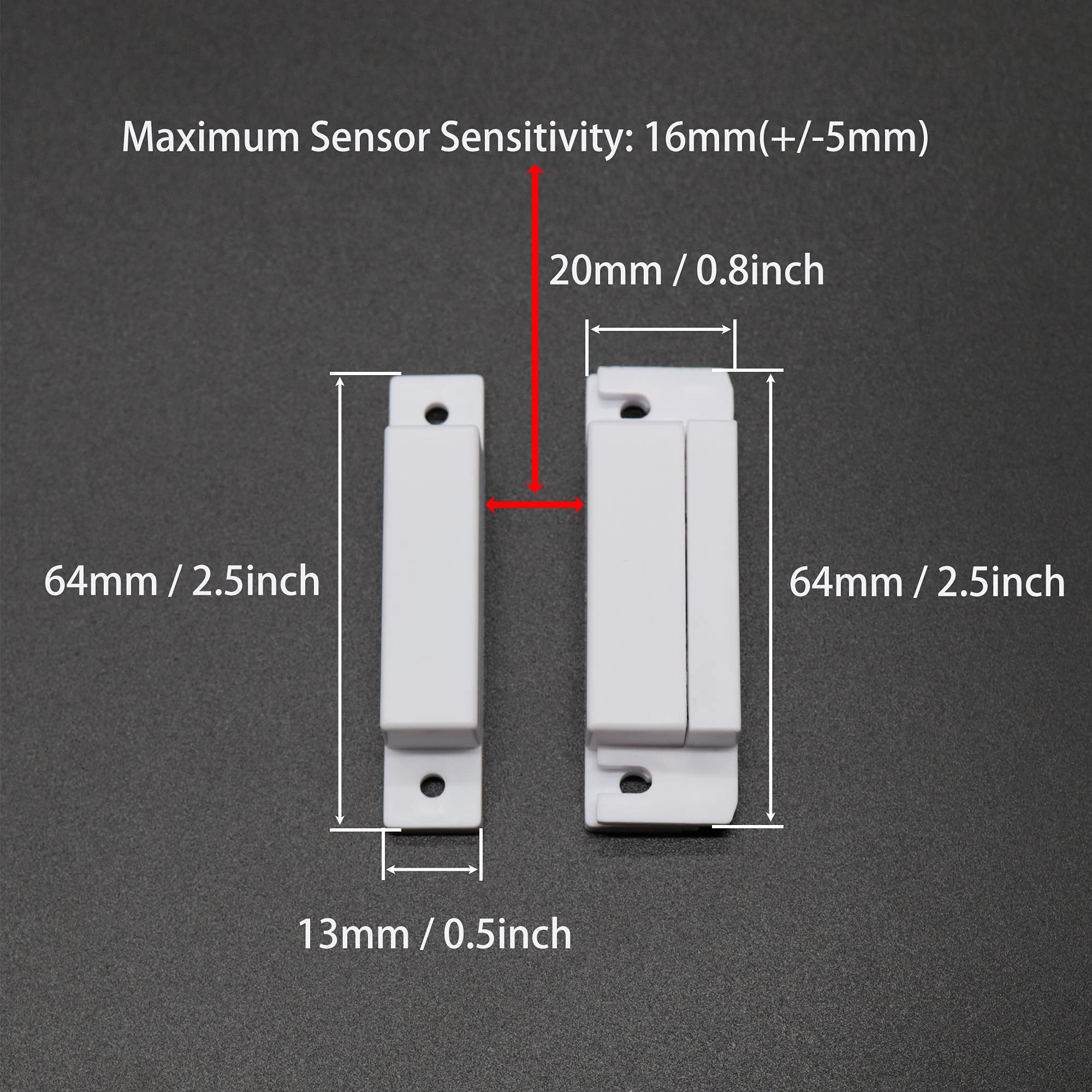 VictorsHome Magnetic Reed Switch NC Surface Mount Wired Door Window Contact Sensor with Cover for Home Security and Burglar Alarm Systems MC-31 5pcs