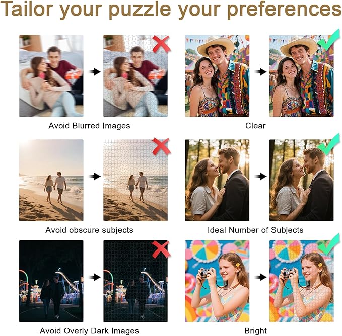 Personalized Photo Puzzle with Glossy Finish – Custom Jigsaw Puzzle 120/200/300/500/1000/1500 Pieces for Family, Couples, Pets, Birthdays, and Weddings (1500-Horizontal)