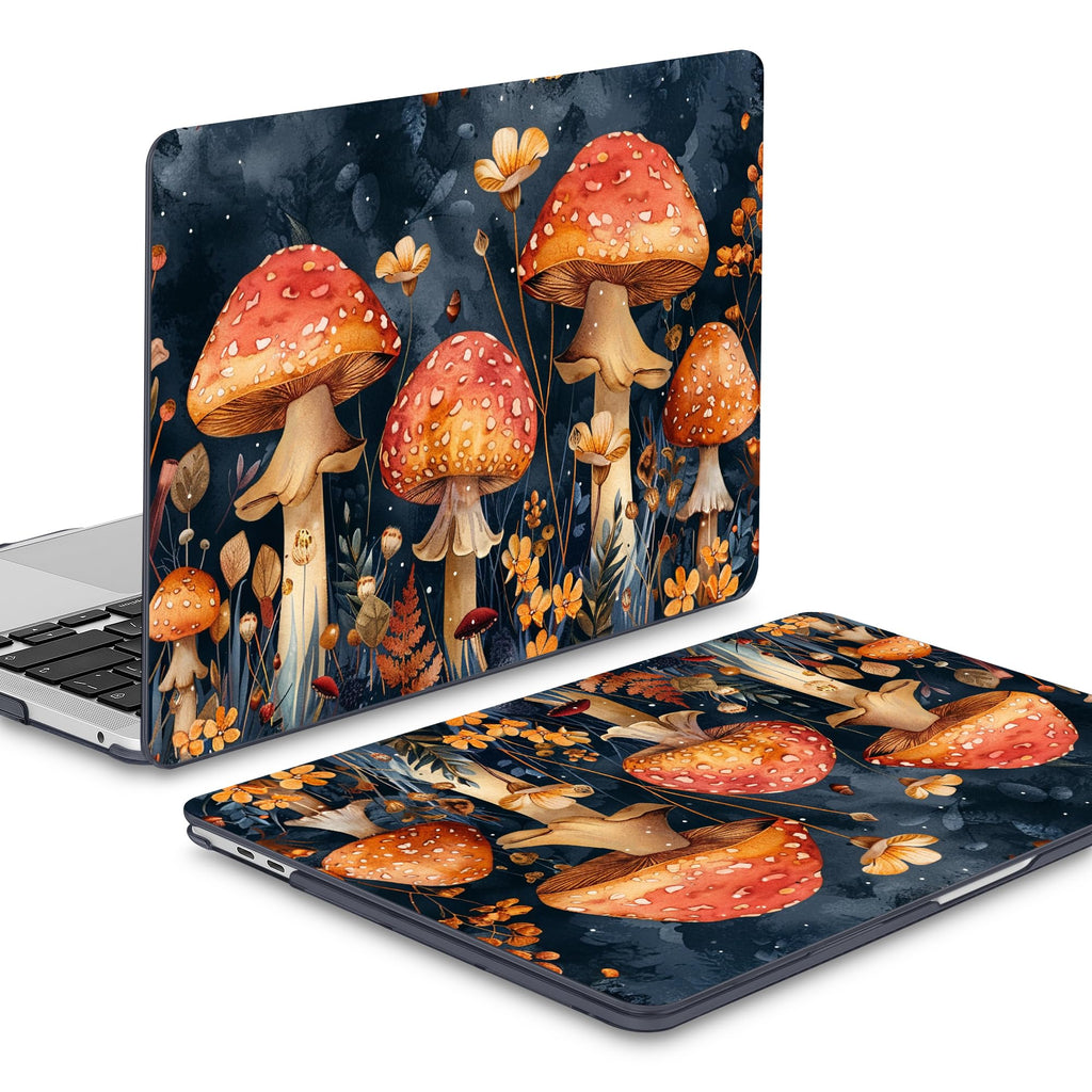 Mektron for MacBook Air 13 Case A1466/A1369 (2010-2017 Release), Snap-on Plastic Hard Shell Cover for MacBook Air 13.3 inch with Keyboard Cover, Mushrooms