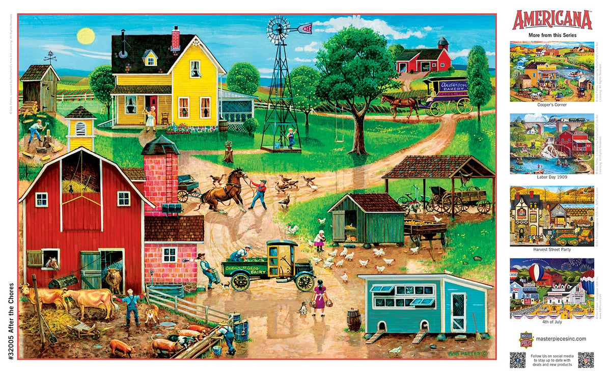 MasterPieces 500 Piece EZ Grip Jigsaw Puzzle for Adults, Family, Or Youth - After The Chores - 19.25"x26.75"
