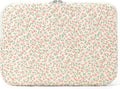 Puffy Laptop Sleeve 13-15.6 Inch Cute Quilted Laptop Protective Case Padded Floral Computer Sleeve for MacBook (B-Pink, 15 Inch)